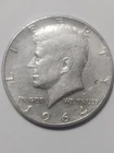 90% SILVER 1964 US Kennedy Half-Dollar, 90% Silver Content, Circulated, Ungraded
