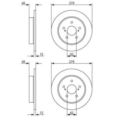 2X BOSCH BREMSSCHEIBEN Ø278mm HINTEN PASSEND FÜR