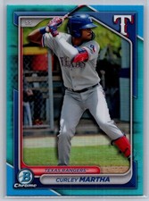 2024 bowman draft baseball curley martha chrome sky blue refractor rc #165