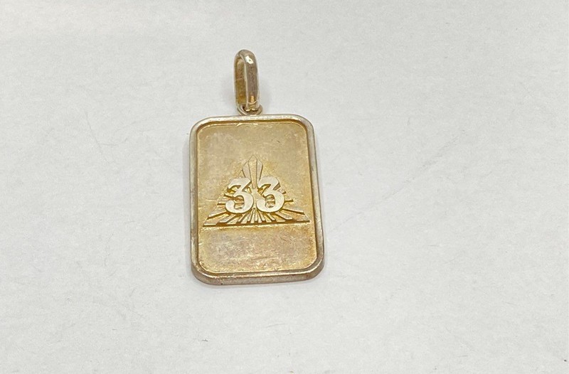 Sterling Silver 925 Tested Vermeil 33 Triangle Pendant No. 91 R.A. & W.P. 14.1g