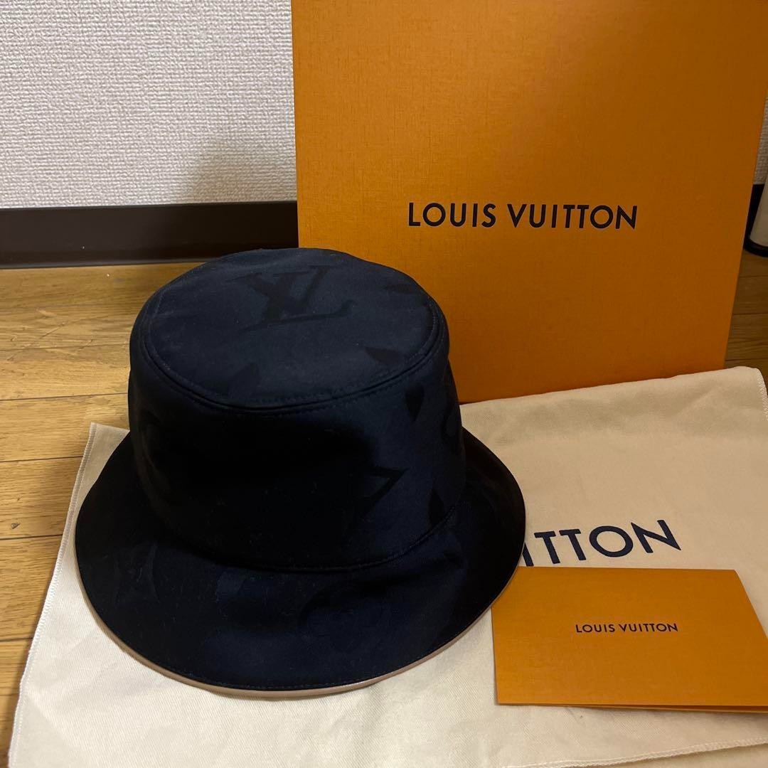 LOUIS VUITTON Bucket Hat Daily Glam Black Beige M7164M Reversible