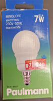 Paulmann Energiesparlampe,Leuchtmittel Mini-Globe E14 7W Warmweiß