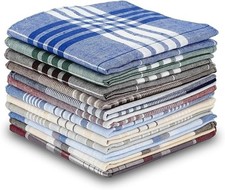 12 Pack Men's Handkerchiefs 100 Cotton Handkerchief for Men Classic Assorted 16
