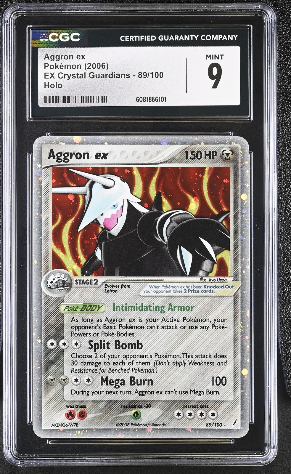 CGC 9 MINT Aggron ex 2006 EX Crystal Guardians 89/100 Holo Pokemon Card