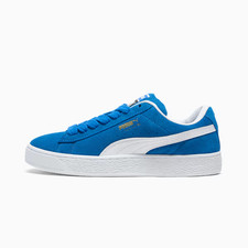 Auténticas zapatillas Puma clásicas de gamuza para hombre + con cordones ~ azul claro/blanco