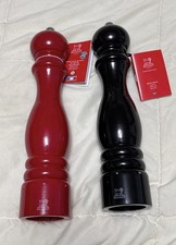 Nwt Peugeot Paris U'select 12" Salt And Pepper Mill Set - Lacquered Red & Black