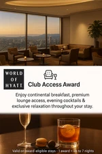 ❤️Hyatt Hotels Lounge Club Access Award max 7 Days Free Meals Drinks EXP 02/2026