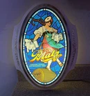 Vintage Blatz Beer Lighted Sign Dancing Bar Maid