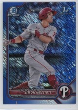 2022 Bowman Chrome Prospects Blue Shimmer Refractor /150 Simon Muzziotti 1cx3