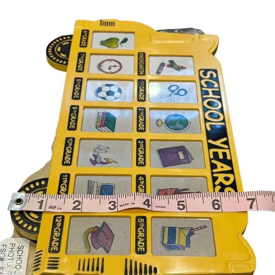 Marco de fotos de autobús escolar vintage escuela, jardín de infantes, regalo, nieto, único Foto 4 de 4