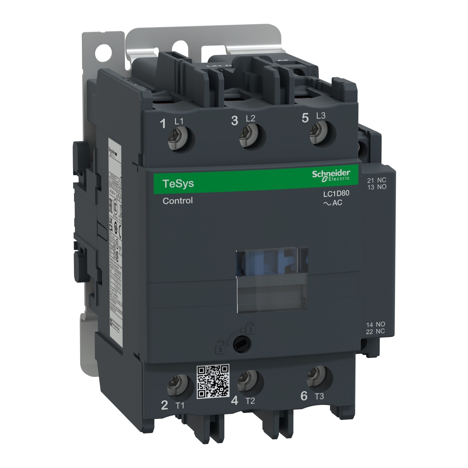 Schneider LC1D80F7 - TeSys D contactor - 3P(3 NO)440 V 80 A - 110 V AC 50/60 Hz