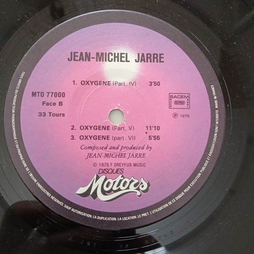 Jean-Michel Jarre, Oxygen. French Import, 1977 Disque Motors Vinyl Album - Picture 6 of 7