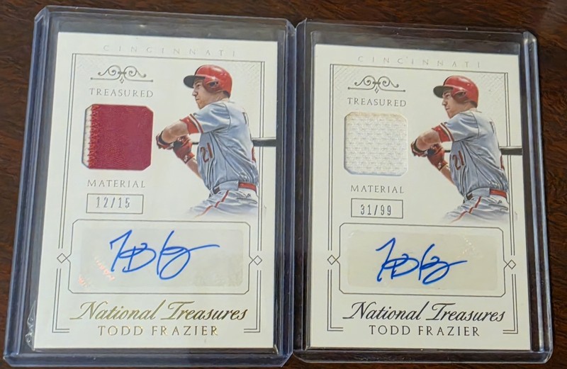 2015 National Treasures Treasured Materials Game-Used Auto Todd Frazier /15 /99