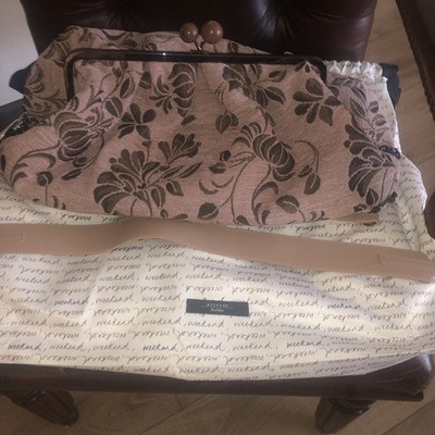 Weekend Max Mara Mauve Fabric Large Pasticcino Bag Clutch NWT