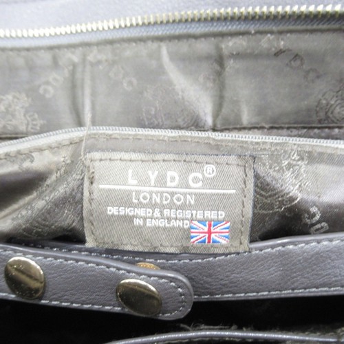 LYCD London Shoulder Tote Bag Ladies Medium Grey Double Handle Zip Stud Bow - Picture 15 of 21