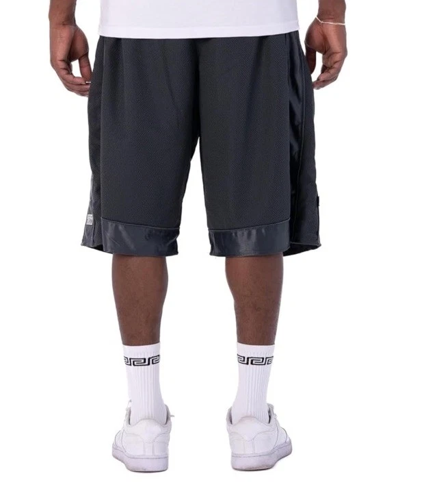 Pantalones cortos de baloncesto Pro Club de malla pesada para hombre talla S gris Foto 2 de 4