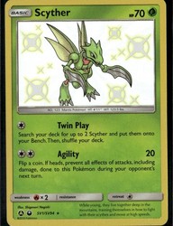 Scyther SV1/SV94 Hidden Fates Shiny Vault Holo Rare