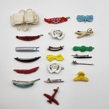 Vintage Kids hair clip lot 80's 70's barrettes singles plastic