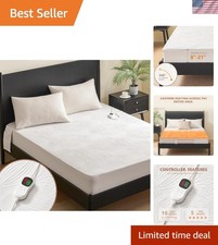 Luxurious Full Size Heated Mattress Pad with Dual Controller - 10 Heat Settings