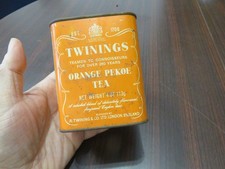 Scatola barattolo di latta box the' tea vintage TWININGS ORANGE PEKOE Tea