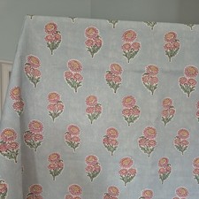 PENNY MORRISON Posy Flower in pink on blue 2 pieces