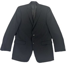 Calvin Klein Men  s Blazer 42L Black Wool Classic Sport Coat Suit Jacket