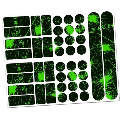 34 Teiliges Set Fahrrad Rahmen Schutzfolie Aufkleber Schutz MTB Neon Grün V1