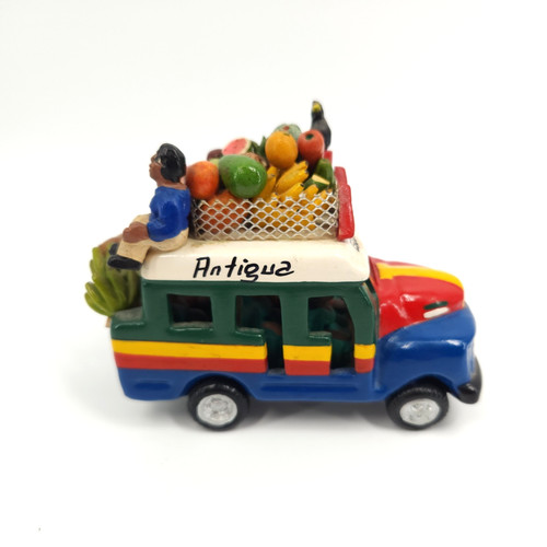 Guatemala Folk Art Ceramic Bus hand made & painted