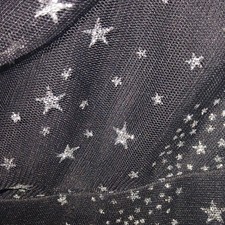 Windsor Black Silver Star Mesh Sleeveless Fit & Flare Mini Dress Sweetheart S