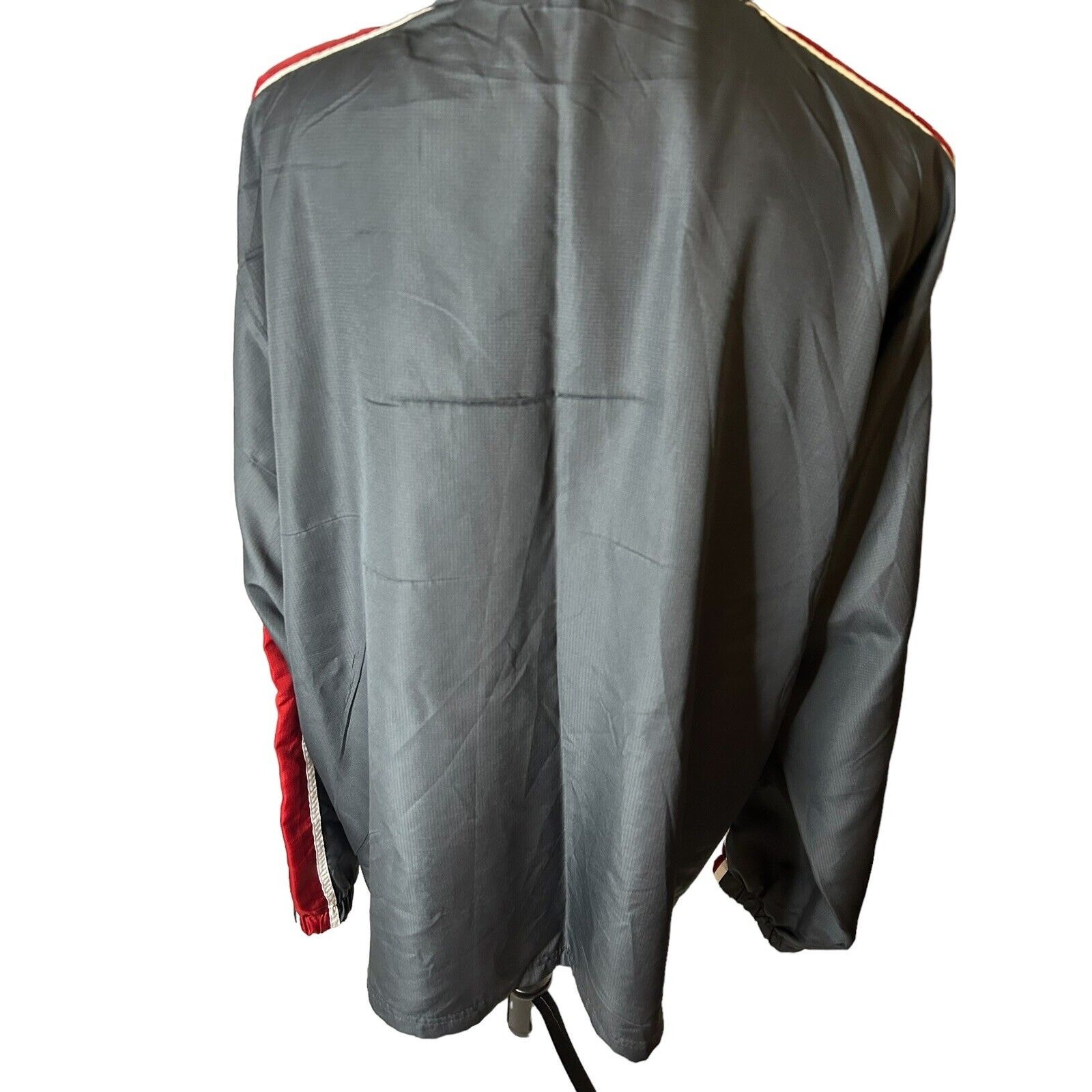 Starter Jacket Gray Full Zip Lightweight Red Stri… - image 6