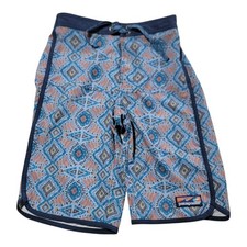 Patagonia Boys Size L Planing Geometric Multicolor Board Shorts Joya Blue Pink