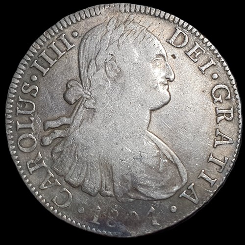 Mexico Spanish Colonial 8 Reales Carol Carolus IIII 1804 Mo T.H. Mexico Mint