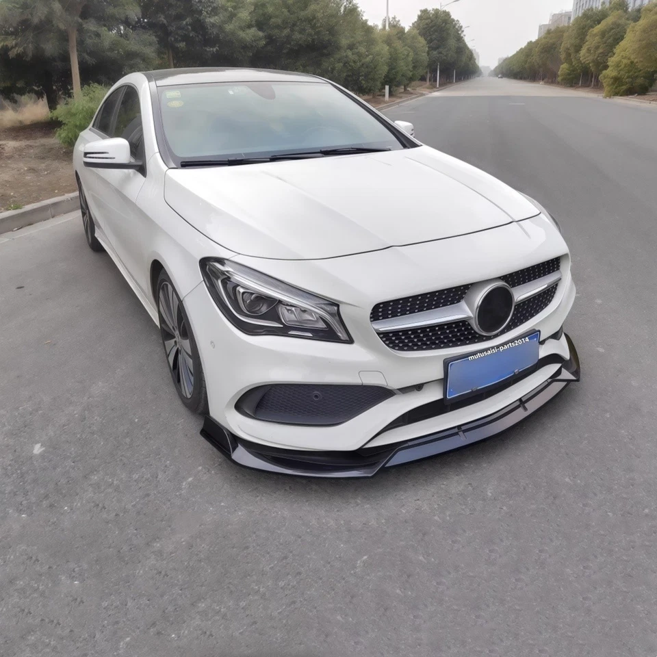Glossy Black Front Lip Splitter For 2017-2019 Mercedes CLA W117 CLA250 AMG Line - Image 3 of 4