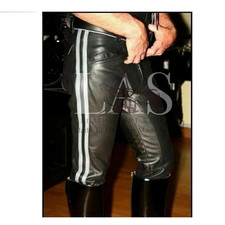 MEN'S REAL LEATHER PANTS Punk Kink Jeans Trousers BLUF Bikers Breeches