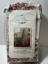 New Rachel Ashwell Simply Shabby Chic Floral Red Chair Cover Up To 42 In.