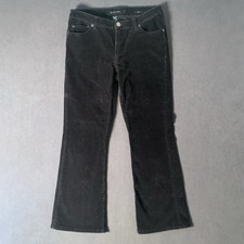 Calvin Klein Corduroy Pants Women 6 Flare Vintage Y2K Low Rise Boho Rare Stretch