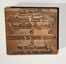 Vintage 1958 Printing Letterpress Printers Block Canners League of California