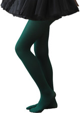 Girls Dance Microfiber Tights - Stretchy Ballet Footed Stockings for School Unif