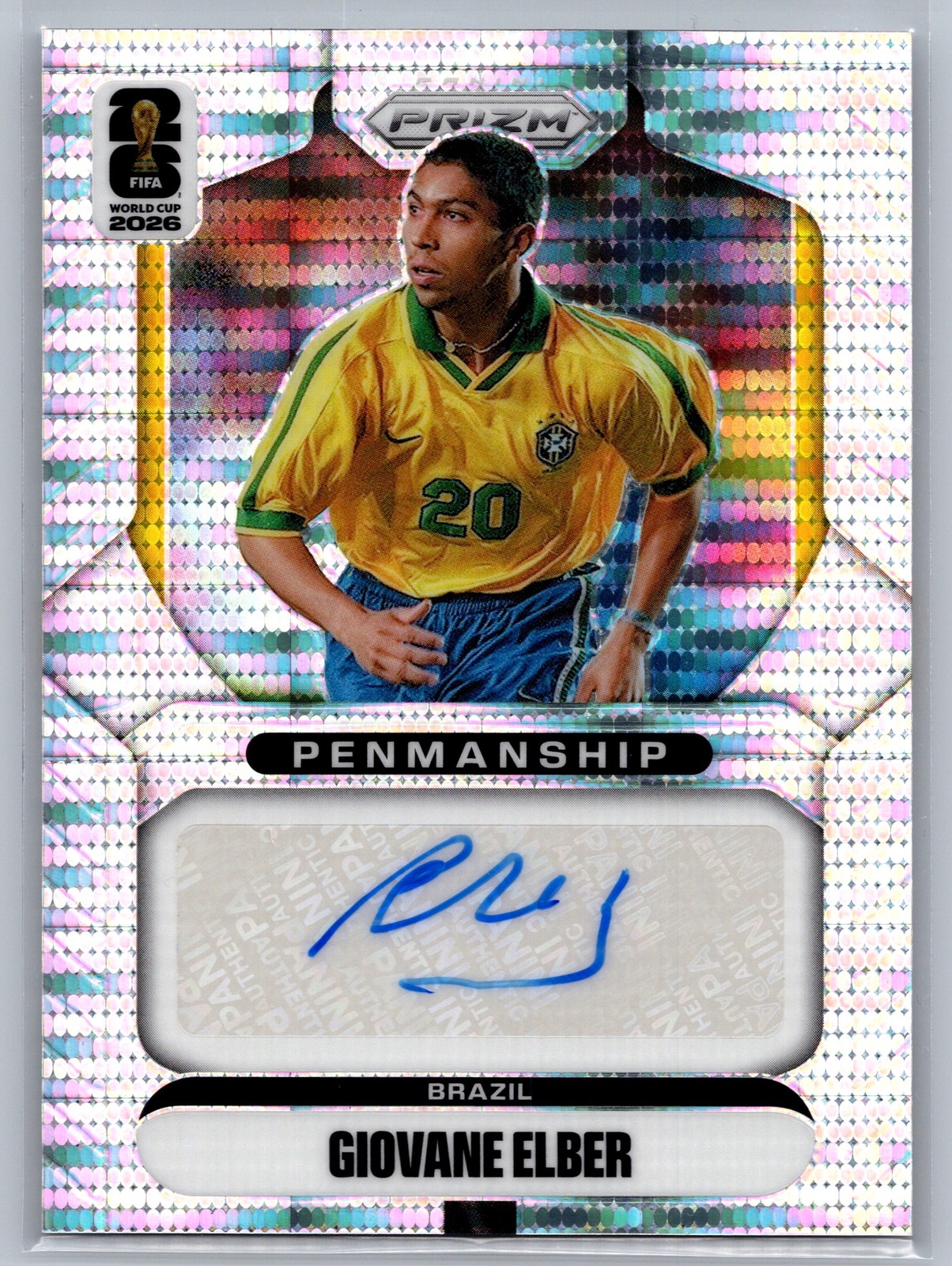 2026 Panini Prizm FIFA World Cup #P-GE Giovane Elber Penmanship Prizms Preferred view 1