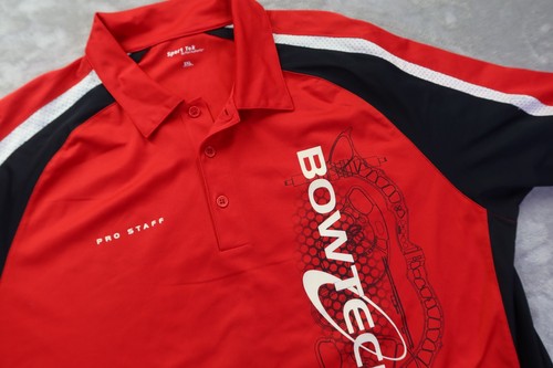 Bowtech Bogenschießen Shooter Trikot Gr. 2XL rot/schwarz Performance Poloshirt