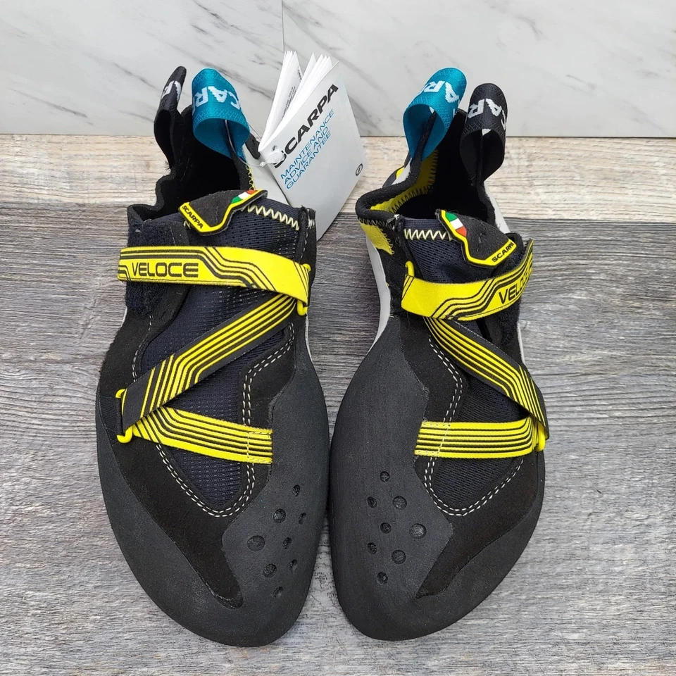Zapatos de escalada en roca Scarpa Veloce L negro blanco amarillo para hombre talla 11 70065-001 Foto 3 de 4