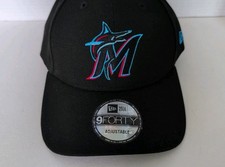 Miami Marlins Adjustable MLB Baseball Hat Black New Era 9Forty One Size Fits NWT
