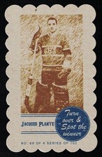 JACQUES PLANTE -SPOT THE WINNER Hockey Card w/ DECKLE Edge- MONTREAL CANADIENS