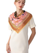 100 Mulberry Silk Scarf 43 Inches Large Square Wrap for Hair Night Sleeping ...