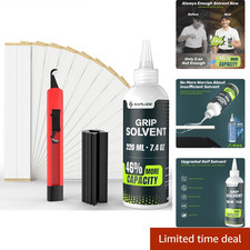 Grip Repair Kit for Regripping Golf Club Tapes, Solvent, Hook Blade