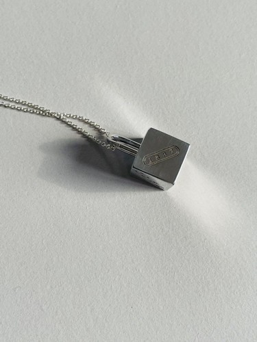 Rara collana quadrata Tiffany & Co. Cadena Cube argento sterling 925 - Foto 3 di 11