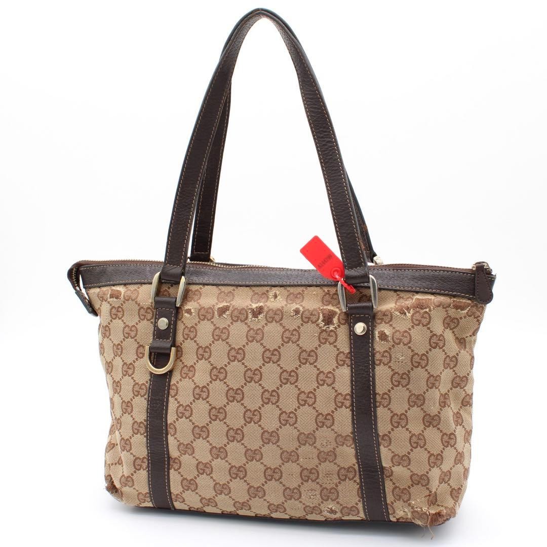 GUCCI Abbey 141470 213317 GG Canvas Tote Bag Beige Brown From Japan thumbnail 17