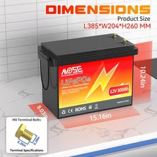 12V 24V 48V 100Ah 300Ah 400Ah 600Ah LiFePO4 Lithium Battery BMS Off-Grid RV