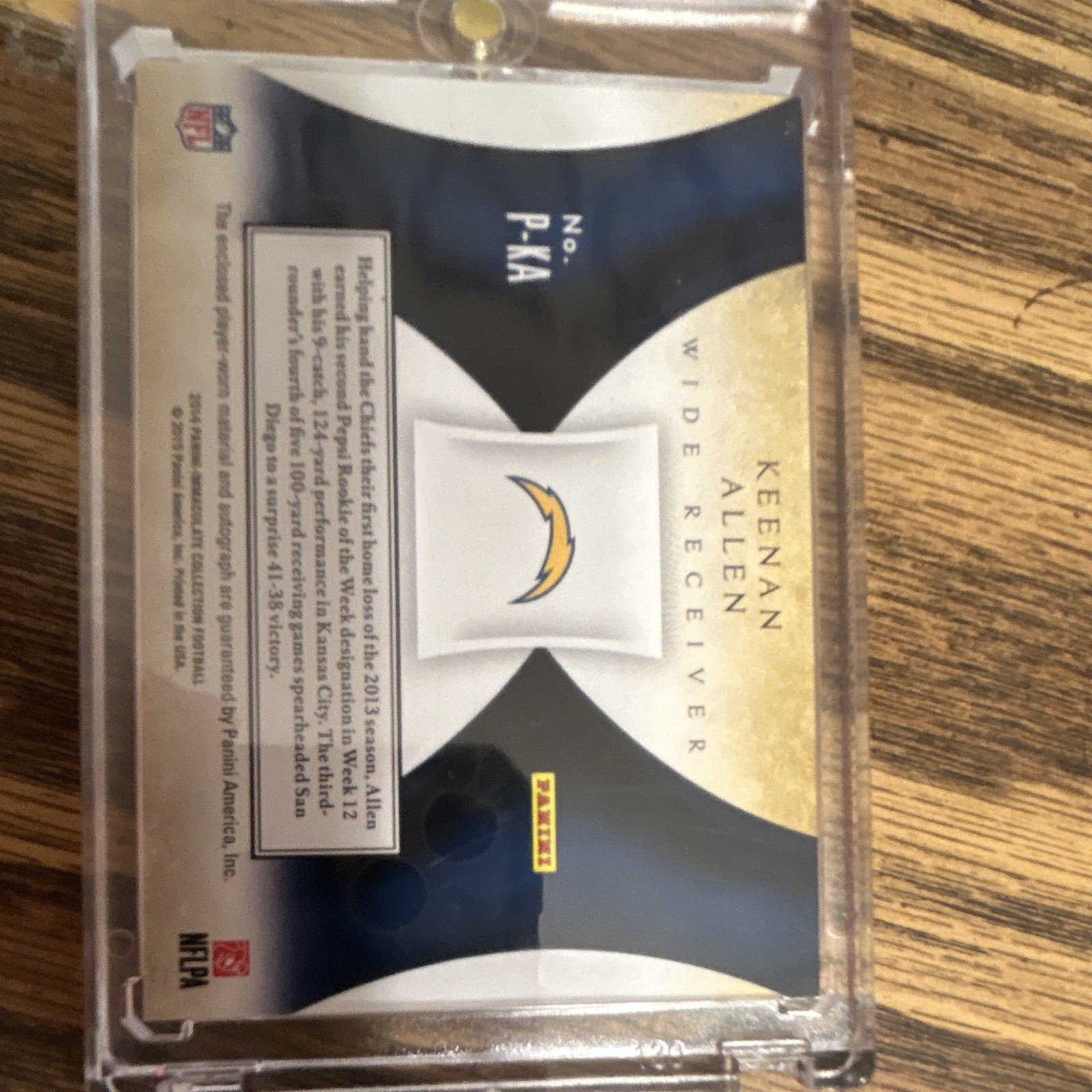 Panini 2014 Immaculate Keenan Allen Chargers Premium Patches Auto P-KA /49 view 3