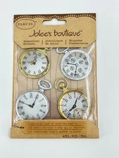 Jolee's Boutique Vintage Pocket Watches Dimensional Stickers 4 Pcs